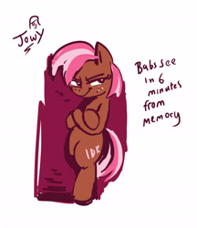 Size: 2480x2864 | Tagged: safe, artist:jowyb, imported from derpibooru, babs seed, earth pony, pony, 2020, bipedal, female, old art, solo, speedpaint