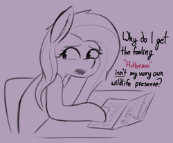 Size: 2387x1975 | Tagged: safe, artist:pinkberry, imported from derpibooru, fluttershy, pony, derpibooru, computer, doodle, female, implied flutterzoo, laptop computer, limited palette, mare, meta, open mouth, sketch, solo