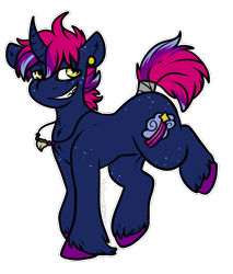 Size: 1107x1302 | Tagged: safe, artist:sexygoatgod, imported from derpibooru, oc, oc only, oc:midnight star, pony, unicorn, adoptable, ear piercing, jewelry, male, necklace, piercing, pride, simple background, solo, transparent background