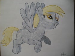 Size: 2828x2121 | Tagged: safe, artist:johnmarkee1995, imported from derpibooru, derpy hooves, pegasus, pony, 2013, female, high res, mare, simple background, solo, traditional art, white background