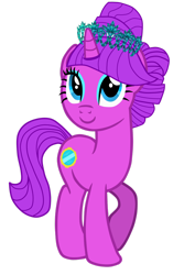 Size: 1280x1920 | Tagged: safe, artist:cloudy glow, artist:darkpinkmonster, artist:user15432, imported from derpibooru, oc, oc only, oc:mirror shine, pony, unicorn, base used, closed mouth, crown, female, hooves, jewelry, looking up, mare, raised hoof, regalia, simple background, smiling, solo, standing, tiara, transparent background