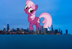 Size: 1600x1094 | Tagged: safe, artist:shelltoon, artist:thegiantponyfan, imported from derpibooru, cheerilee, earth pony, pony, chicago, female, giant pony, giant/macro earth pony, giantess, highrise ponies, illinois, irl, macro, mare, mega giant, photo, ponies in real life