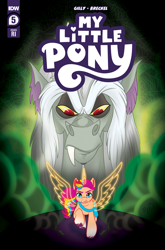 Size: 2063x3131 | Tagged: safe, idw, imported from derpibooru, discord, sunny starscout, alicorn, draconequus, earth pony, pony, spoiler:comic, spoiler:g5comic, spoiler:g5comic05, adventure in the comments, alicornified, awesome, badass, comic, comic cover, cover, duo, duo male and female, female, g5, high res, long hair, male, mare, my little pony logo, my little pony: a new generation, official, official comic, old man discord, older, race swap, snaggletooth, stupid sexy discord, sunnycorn, text, thick eyebrows, white hair