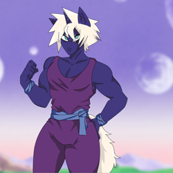 Size: 3000x3000 | Tagged: safe, artist:sleepymist, imported from derpibooru, oc, oc:mist avalon, anthro, saiyan, unicorn, clothes, cosplay, costume, dragon ball, dragon ball super, dragon ball z, furry, horn, male, son gohan, super saiyan, unicorn oc