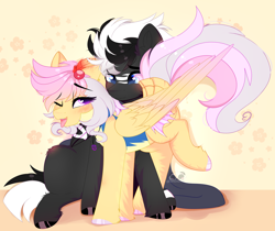 Size: 3100x2610 | Tagged: safe, artist:2pandita, imported from derpibooru, oc, oc only, oc:tender mist, pegasus, pony, clothes, female, heart, heart eyes, male, mare, one eye closed, stallion, tongue out, uniform, watermark, wingding eyes, wonderbolt trainee uniform