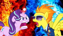 Size: 1280x720 | Tagged: safe, imported from derpibooru, spitfire, starlight glimmer, wonderbolts academy, 100% rage, 200% angry, angry, argument, debate, furious, rage, ragelight glimmer, vein, yelling, you're fired