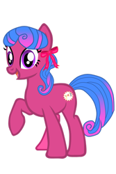 Size: 1280x1920 | Tagged: safe, artist:darkpinkmonster, artist:kinnichi, artist:user15432, imported from derpibooru, oc, oc only, oc:heart-loud horn, earth pony, pony, base used, bow, earth pony oc, female, full body, gradient mane, gradient tail, hair bow, hooves, mare, open mouth, open smile, raised hoof, simple background, smiling, solo, standing, tail, transparent background