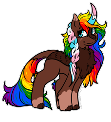 Size: 1260x1384 | Tagged: safe, artist:sexygoatgod, imported from derpibooru, oc, oc only, kirin, adoptable, braid, female, pride, simple background, solo, transparent background