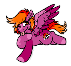 Size: 1320x1228 | Tagged: safe, artist:sexygoatgod, imported from derpibooru, oc, oc only, pegasus, pony, adoptable, ear piercing, female, lesbian pride flag, piercing, pride, pride flag, simple background, solo, tongue out, tongue piercing, transparent background