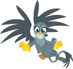 Size: 3429x3252 | Tagged: safe, artist:frownfactory, imported from derpibooru, gabby, griffon, the fault in our cutie marks, bag, butt, female, mailbag, plot, simple background, solo, transparent background, vector, wings