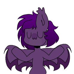 Size: 519x523 | Tagged: artist needed, safe, imported from derpibooru, oc, oc:midnight purple, bat pony, bat pony oc, chibi, colored, facial markings, flat colors, shrug, simple background, transparent background, uwu