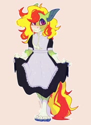 Size: 1504x2052 | Tagged: safe, artist:martalomew, imported from derpibooru, oc, oc only, oc:mango tango, dragon, eastern dragon, clothes, crossdressing, furrified, furry, maid, male, not pony related