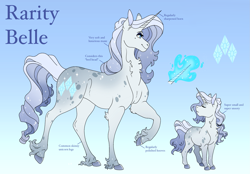 Size: 2327x1620 | Tagged: safe, artist:angstyram, edit, imported from twibooru, rarity, pony, unicorn, alternate design, coat markings, female, filly, filly rarity, gradient background, gradient hooves, image, magic, magic aura, mare, mole, png, redesign, solo, sparkles, unshorn fetlocks, younger