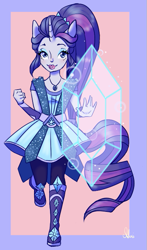 Size: 397x675 | Tagged: safe, artist:justmenikisan, imported from derpibooru, rarity, human, equestria girls, legend of everfree, boots, crystal guardian, diamond, high heel boots, horn, shoes, simple background, solo, transparent background