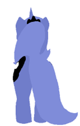 Size: 243x382 | Tagged: safe, artist:thepanther17fan, imported from derpibooru, princess luna, alicorn, pony, crown, female, horn, jewelry, mare, moon, rear view, regalia, s1 luna, simple background, white background