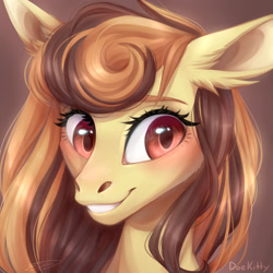 Size: 1920x1920 | Tagged: safe, artist:doekitty, imported from derpibooru, oc, oc:cinnamon bliss, pony, bust, female, mare, portrait, solo