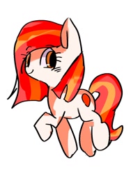 Size: 768x1024 | Tagged: safe, artist:pnpn_721, imported from derpibooru, oc, oc only, oc:poniko, earth pony, pony, female, looking at you, mare, raised hoof, simple background, smiling, smiling at you, solo, white background