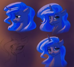 Size: 1319x1200 | Tagged: safe, artist:escapist, imported from derpibooru, princess luna, pony, bust, female, mare, portrait, profile, sketch, solo