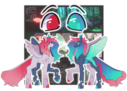 Size: 1280x914 | Tagged: safe, artist:gothalite, imported from derpibooru, oc, oc only, changedling, changeling, hybrid, pegasus, pony, changedling oc, changeling oc, chest fluff, duo, heterochromia, pegasus oc, simple background, transparent background