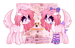 Size: 1280x825 | Tagged: safe, artist:gothalite, imported from derpibooru, oc, oc only, dog, dog pony, original species, pony, bow, bracelet, clothes, duo, eyelashes, female, grin, hair bow, jewelry, makeup, mare, simple background, smiling, socks, striped socks, transparent background