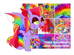 Size: 1280x949 | Tagged: safe, artist:gothalite, imported from derpibooru, oc, oc only, bat pony, pony, bat pony oc, bat wings, bracelet, ear piercing, earring, heterochromia, jewelry, multicolored hair, necklace, piercing, rainbow hair, raised hoof, simple background, solo, transparent background, wings