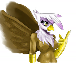 Size: 1816x1568 | Tagged: safe, artist:ss2sonic, imported from twibooru, gilda, anthro, griffon, abs, barbie doll anatomy, breasts, busty gilda, cleavage, female, image, needs more jpeg, solo