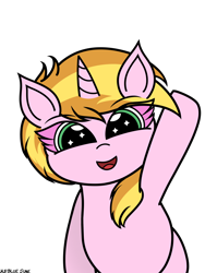 Size: 2304x3072 | Tagged: safe, artist:msbluejune, imported from derpibooru, oc, oc:muse, pony, cute, female, happy, high res, open mouth, signature, simple background, solo, transparent background