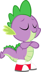 Size: 1280x2240 | Tagged: safe, artist:ponygamer2020, artist:reginault, editor:ponygamer2020, imported from derpibooru, spike, dragon, friendship is magic, clothes, clothes swap, converse, cosplay, costume, crossed arms, crossover, dragons wearing clothes, eyes closed, fangs, male, miles "spike" prower, miles "tails" prower, shoes, simple background, smiling, sneakers, solo, sonic the hedgehog (series), transparent background, vector