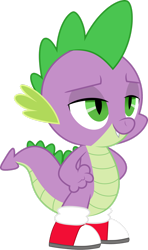 Size: 1280x2165 | Tagged: safe, artist:dashiesparkle, artist:ponygamer2020, editor:ponygamer2020, imported from derpibooru, spike, dragon, princess spike (episode), clothes, clothes swap, converse, cosplay, costume, crossover, dragons wearing clothes, fangs, lidded eyes, male, miles "spike" prower, miles "tails" prower, shoes, simple background, smiling, sneakers, solo, sonic the hedgehog (series), transparent background, vector