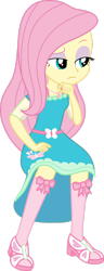 Size: 1024x2674 | Tagged: safe, artist:cencerberon, imported from derpibooru, fluttershy, human, equestria girls, clothes, female, fluttershy boho dress, simple background, solo, stockings, thigh highs, transparent background, vector