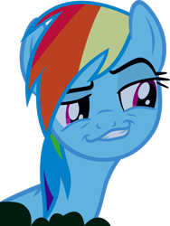 Size: 2122x2825 | Tagged: safe, artist:cencerberon, imported from derpibooru, rainbow dash, pegasus, pony, daring don't, season 4, .svg available, bust, faic, high res, rainbow dash is best facemaker, simple background, smiling, smirk, smug, smugdash, transparent background, vector