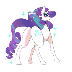 Size: 470x470 | Tagged: safe, artist:batthsalts, imported from derpibooru, rarity, pony, unicorn, butt, looking at you, looking back, looking back at you, plot, rearity, simple background, smiling, solo, sparkle, vulgar, white background