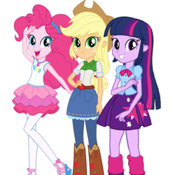 Size: 1024x1024 | Tagged: safe, edit, edited screencap, imported from derpibooru, screencap, applejack, pinkie pie, twilight sparkle, human, equestria girls, equestria girls series, background removed, not a vector, simple background, transparent background