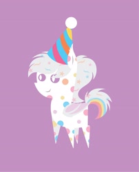 Size: 2575x3192 | Tagged: safe, artist:tikibat, imported from derpibooru, oc, oc:confetti cupcake, bat pony, pony, bat pony oc, cute, female, hat, lineless, mare, party hat, pointy ponies, polka dots, ponytail, solo