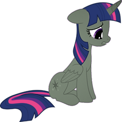 Size: 420x420 | Tagged: safe, imported from derpibooru, twilight sparkle, alicorn, pony, emoticlone, female, floppy ears, horn, mare, recolor, simple background, sitting, transparent background, twilight sparkle (alicorn), wings