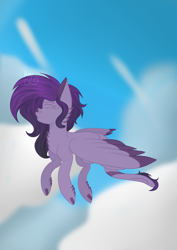 Size: 2480x3508 | Tagged: safe, artist:thecommandermiky, imported from derpibooru, oc, oc:miky command, cat, cat pony, original species, pegasus, pony, flying, sky, solo, spread wings, wings