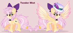 Size: 6856x3093 | Tagged: safe, artist:2pandita, imported from derpibooru, oc, oc only, oc:tender mist, earth pony, pegasus, pony, absurd resolution, female, mare, reference sheet, solo