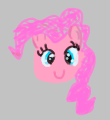 Size: 223x243 | Tagged: safe, pinkie pie, aggie.io, cute, looking at you, lowres, simple background, smiling, solo