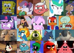 Size: 1991x1436 | Tagged: safe, imported from derpibooru, princess celestia, spitfire, twilight sparkle, newbie dash, angry, rage, ragelight sparkle, tom and jerry, yelling