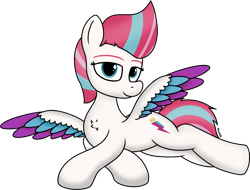 Size: 2883x2188 | Tagged: safe, artist:mark_ml, imported from ponybooru, zipp storm, pegasus, pony, chest fluff, g5, looking at you, shading, smiling, smiling at you, solo, wings