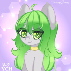 Size: 3000x3000 | Tagged: safe, artist:monstrum, imported from derpibooru, oc, oc only, pony, big eyes, bust, commission, cute, green hair, looking at you, portrait, ych sketch, your character here