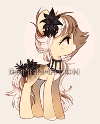 Size: 484x599 | Tagged: safe, artist:dammmnation, imported from derpibooru, oc, oc only, earth pony, pony, base used, earth pony oc, female, flower, flower in hair, mare, solo