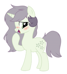 Size: 1280x1415 | Tagged: safe, artist:moonert, imported from derpibooru, oc, oc only, pony, unicorn, base used, blushing, eyelashes, female, horn, laughing, mare, raised hoof, simple background, solo, transparent background, unicorn oc