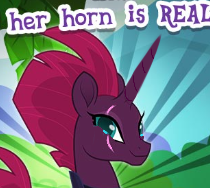 Size: 210x188 | Tagged: safe, edit, editor:horsesplease, imported from derpibooru, fizzlepop berrytwist, tempest shadow, pony, unicorn, cropped, crying, female, game screencap, gameloft, happy, horn, meme, solo, tears of joy, tempest gets her horn back, tempest now has a true horn, wow! glimmer