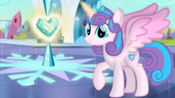 Size: 1280x720 | Tagged: safe, artist:mlplary6, imported from derpibooru, princess flurry heart, alicorn, pony, crystal empire, crystal heart, female, looking at you, mare, older, older flurry heart, smiling