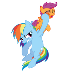Size: 1280x1280 | Tagged: safe, alternate version, anonymous editor, artist:jeatz-axl, artist:starshinecelestalis, edit, imported from derpibooru, part of a set, vector edit, rainbow dash, scootaloo, pegasus, pony, a canterlot wedding, abuse, abuse edit, angry eyes, background pony strikes again, bait, black eye, bloodless, crying, downvote bait, duo, duo female, evil rainbow dash, eyes closed, female, filly, flying, foal, foal abuse, mare, op is a duck, out of character, punch, rainbow douche, scootabuse, simple background, smiling, smirk, tears of pain, teary eyes, the cmc's cutie marks, transparent background, vector, violence, wat, why, wings, wtf