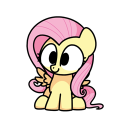Size: 800x800 | Tagged: safe, artist:sugar morning, imported from derpibooru, fluttershy, pegasus, pony, chibi, cute, female, g4, mare, shyabetes, simple background, sitting, solo, transparent background