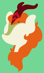 Size: 1903x3152 | Tagged: safe, artist:egor418, imported from derpibooru, autumn blaze, kirin, bust, female, green background, lineless, mare, minimalist, portrait, simple background, solo