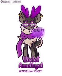Size: 810x986 | Tagged: safe, artist:redpalette, imported from derpibooru, oc, oc only, oc:violet amethyst, deer, reindeer, clothes, cute, fluffy, front view, glasses, magic, scarf, simple background, solo, unshorn fetlocks, white background