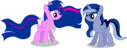 Size: 3990x1502 | Tagged: safe, artist:shutterflyeqd, imported from derpibooru, oc, oc only, alicorn, pegasus, pony, ethereal mane, simple background, transparent background